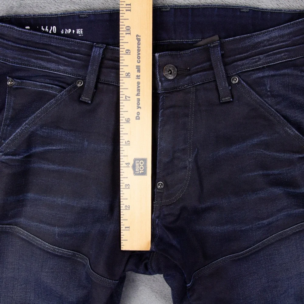 G-Star Raw 5620 3D Zip Knee Skinny Jeans Mens 31x32 Dark Indigo Moto Biker